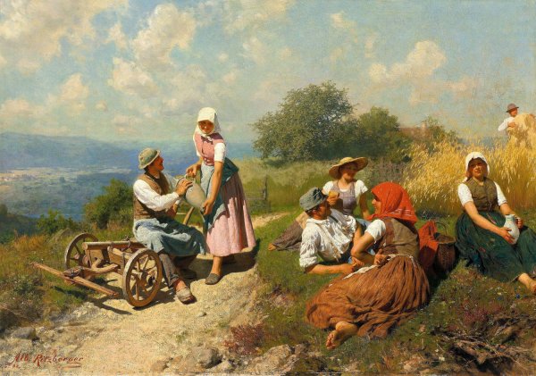 Prachtvolle Sommerlandschaft Im Alpenvorland  by Albert Ritzberger - Hand-Painted Oil Painting Reproduction