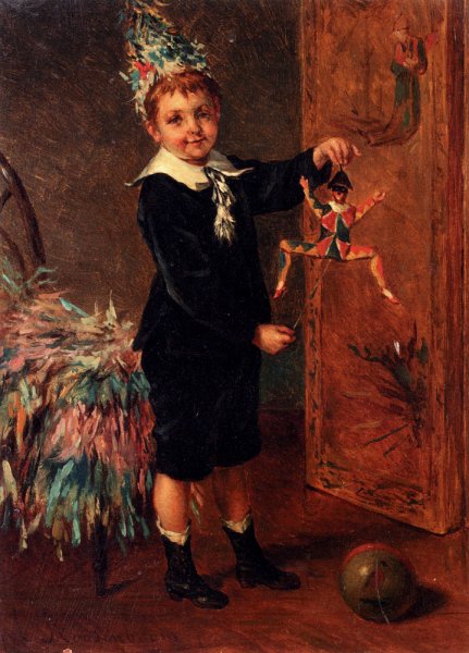 The Young Entertainer by Albert Roosenboom - Hand-Painted Oil Painting Reproduction