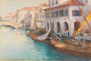 Am Canal Grande in Venedig by Albert Stagura Oil Painting