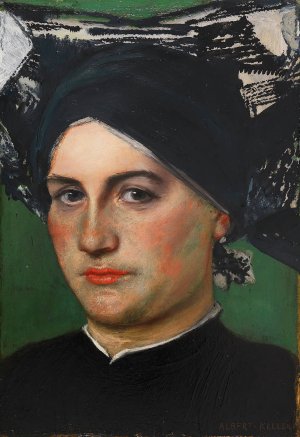 Altdeutsche Frau by Albert Von Keller Oil Painting
