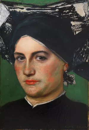 Altdeutsche Frau by Albert Von Keller Oil Painting
