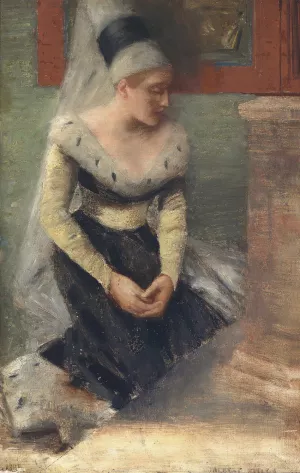 Burgfraulein by Albert Von Keller Oil Painting