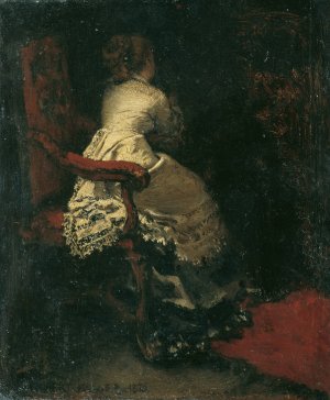 Dame im Lehnstuhl by Albert Von Keller Oil Painting