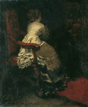 Dame im Lehnstuhl by Albert Von Keller Oil Painting