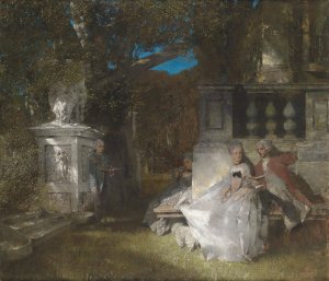Galante Szene im Park by Albert Von Keller Oil Painting