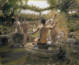 The Judgement of Paris by Albert Von Keller Oil Painting