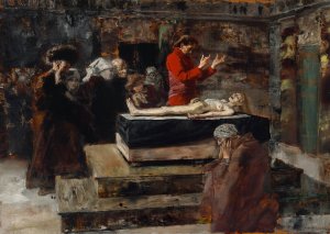The Raising of Jairus's Little Daughter by Albert Von Keller Oil Painting