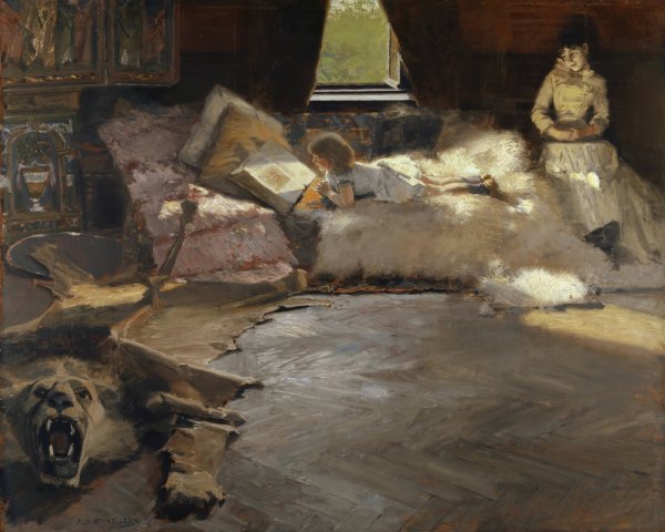 Main Product Photo of The Storybook  Painting by Albert Von Keller