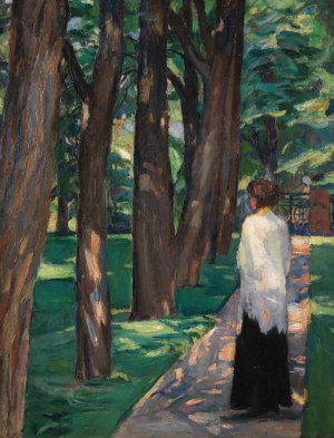 Dame im Park by Albert Weisgerber Oil Painting