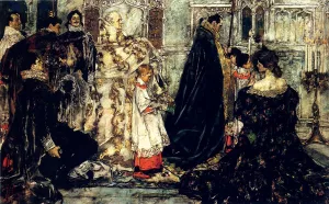 A Medieval Christmas--The Procession painting by Albert Wenzell