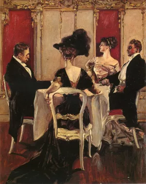 Idle Conversation by Albert Wenzell - Oil Painting Reproduction