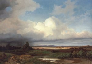 Isarlandschaft Bei Gewitter by Albert Zimmerman Oil Painting
