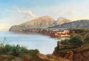A View Of Sorrento by Albert Zimmermann Oil Painting