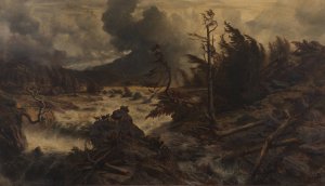 Gewittersturm im Hochgebirge by Albert Zimmermann Oil Painting