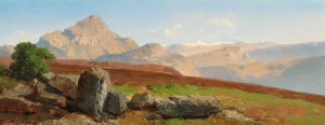 Mountain Landscape by Albert Zimmermann Oil Painting