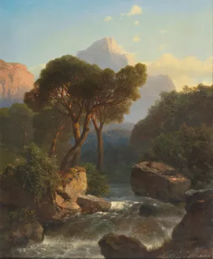 Southern Mountain Landscape by Albert Zimmermann Oil Painting