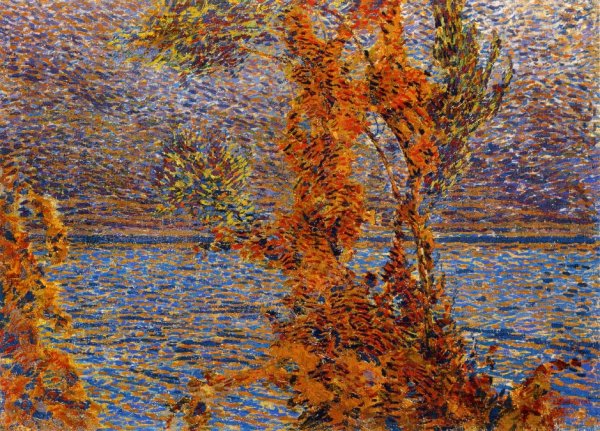 Night on the Lake by Alberto Bonomi - Hand-Painted Oil Painting Reproduction