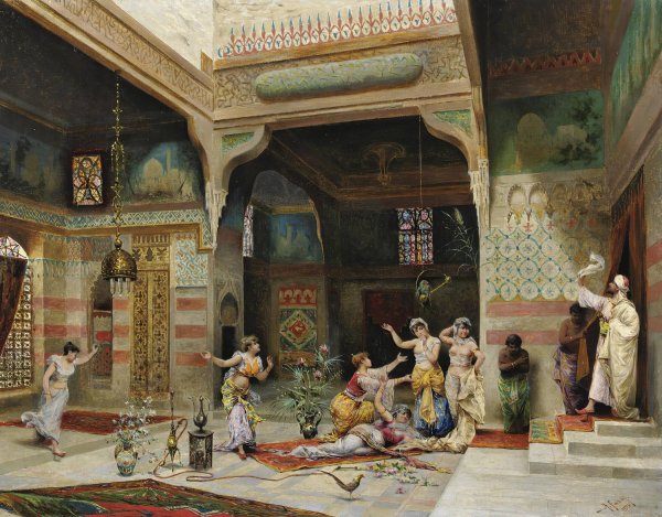 Odalisques  by Alberto Fabbi - Hand-Painted Oil Painting Reproduction