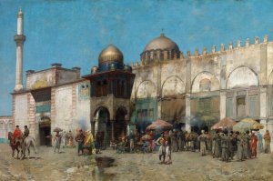 A Mosque by Alberto Pasini Oil Painting