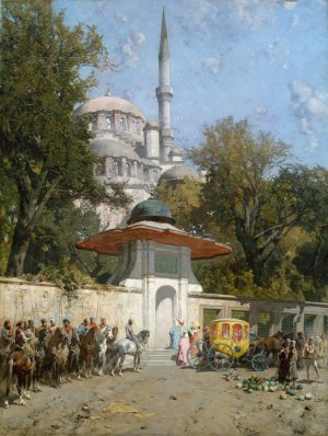 A Mosque by Alberto Pasini Oil Painting