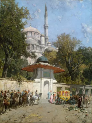 A Mosque by Alberto Pasini Oil Painting