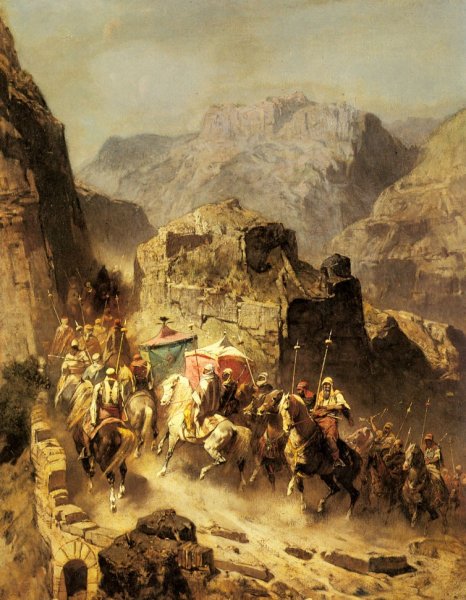 Main Product Photo of An Arab Caravan Painting by Alberto Pasini