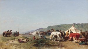 Ein Arabisches Feldlager by Alberto Pasini Oil Painting
