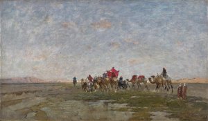 Karawane In Der Wuste by Alberto Pasini Oil Painting