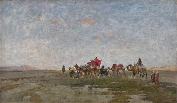 Main Product Photo of Karawane In Der Wuste  Painting by Alberto Pasini