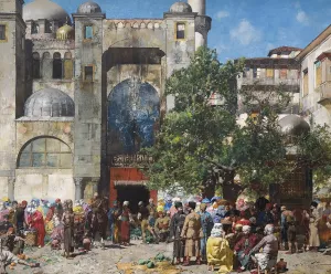 Mercato in Oriente by Alberto Pasini Oil Painting