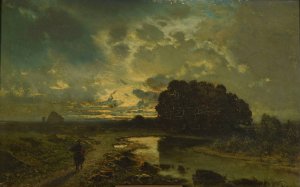 Paysage avec cours d'eau by Alberto Pasini Oil Painting