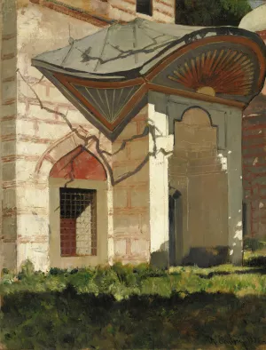 Porta Del Turbe Con Sole Raggiante Dipinto by Alberto Pasini Oil Painting