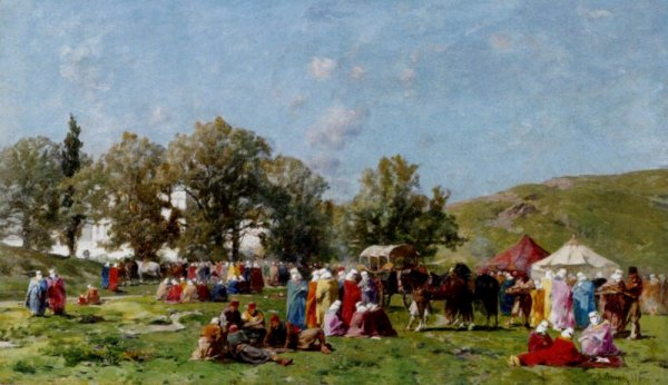 Main Product Photo of Sulle Rive del Bosforo Painting by Alberto Pasini