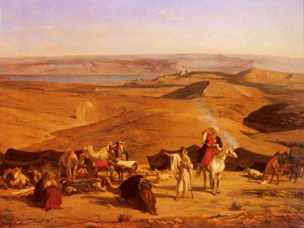 Main Product Photo of The Desert Encampment Painting by Alberto Pasini
