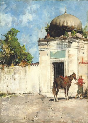 The Sentinel by Alberto Pasini Oil Painting