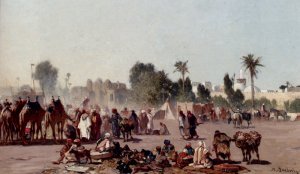 The Traders by Alberto Pasini Oil Painting