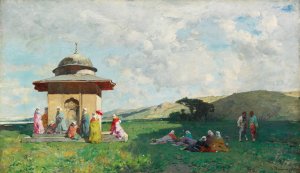 Turkish Women At A Shrine by Alberto Pasini Oil Painting