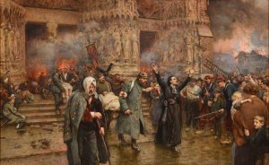 La Tragedia di Reims by Alberto Pisa Oil Painting