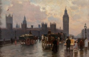 The Houses of Parliament from the Westminster Bridge by Alberto Pisa Oil Painting