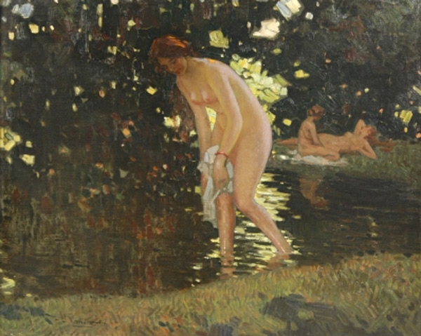 Desnudo by Alberto Pla y Rubio - Hand-Painted Oil Painting Reproduction