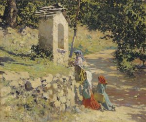 La Hermita by Alberto Pla y Rubio Oil Painting