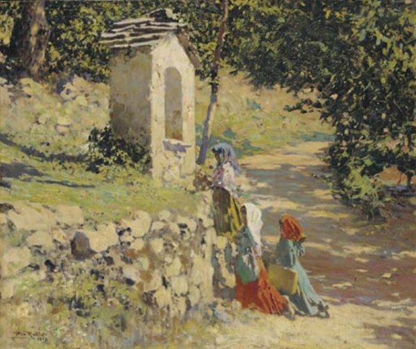 La Hermita by Alberto Pla y Rubio - Hand-Painted Oil Painting Reproduction