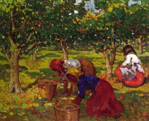 The Orange Harvest by Alberto Pla y Rubio - Oil Painting Reproduction