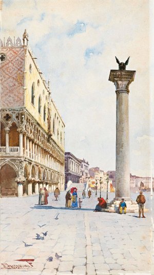 Dogenpalast by Alberto Prosdocimi Oil Painting