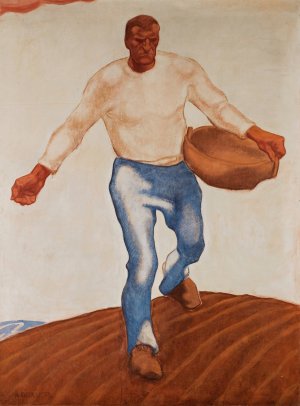 Der Samann by Albin Egger Lienz Oil Painting
