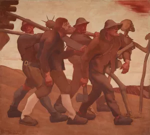 Der Totentanz Von Anno Neun by Albin Egger Lienz Oil Painting