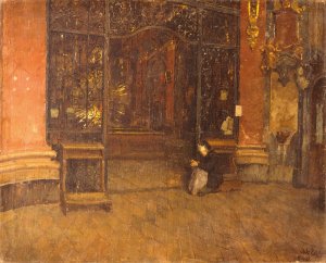 Inneres Der Johanneskirche In Munchen by Albin Egger Lienz Oil Painting
