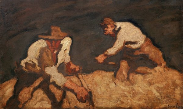 Reapers in a GatheringStorm  by Albin Egger Lienz - Hand-Painted Oil Painting Reproduction