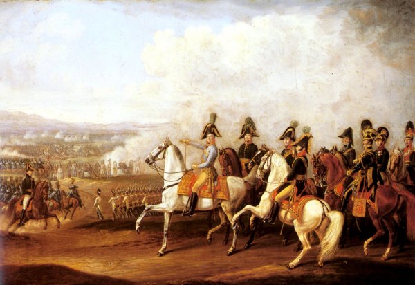 Main Product Photo of Austrian Staff Officers Watching The Progress Of Battle Painting by Albrecht Adam
