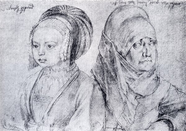 Main Product Photo of A Young Girl Of Cologne And Durer's Wife Painting by Albrecht Duerer